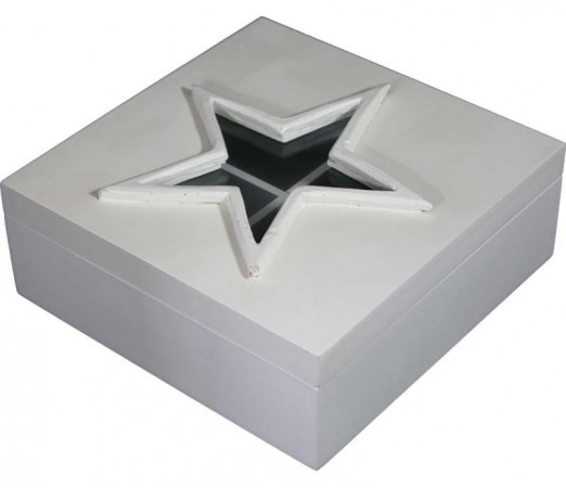 detail Dřevěná krabička na čaj hvězda GD DESIGN