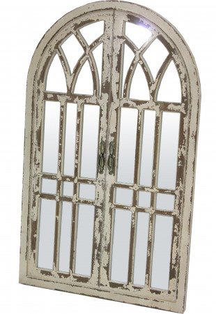 detail Krémové retro zrkadlo okenica GD DESIGN