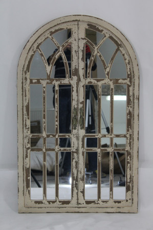 detail Krémové retro zrkadlo okenica GD DESIGN