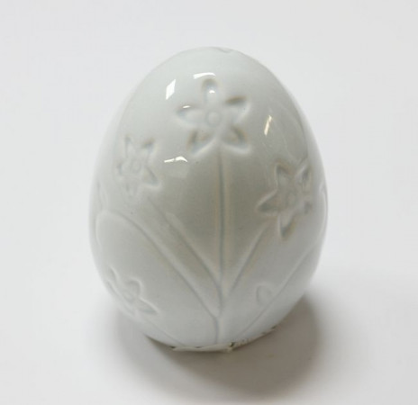 detail Modré keramické vajíčko s kytičkama GD DESIGN