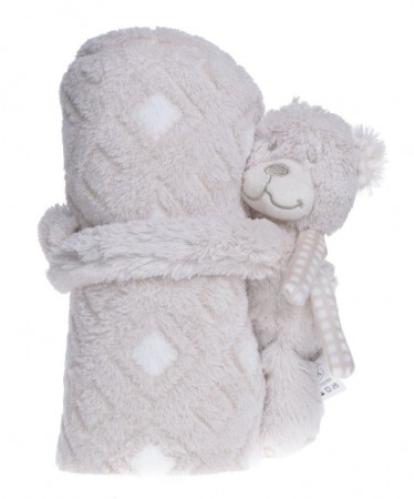 detail Béžová detská deka s medvedíkom GD DESIGN
