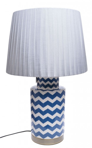 Stolná lampa s modrým dekorom