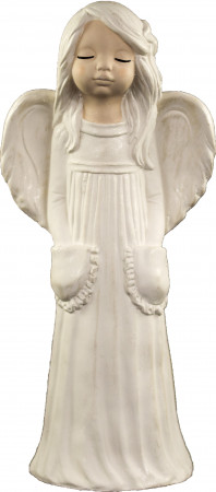 detail Anjel sadrový Malgosia s vreckami biely GD DESIGN
