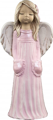 Anjel zo sadry Malgosia s vreckami ružový