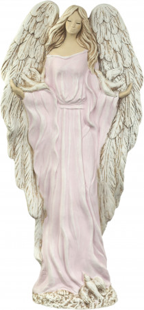 detail Ružový sadrový anjel Gloria GD DESIGN