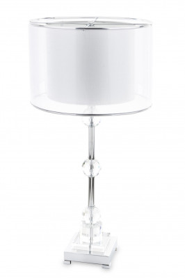 Vysoká stolní lampa stříbrná