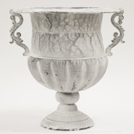 detail Sivá kovová váza s ušami GD DESIGN