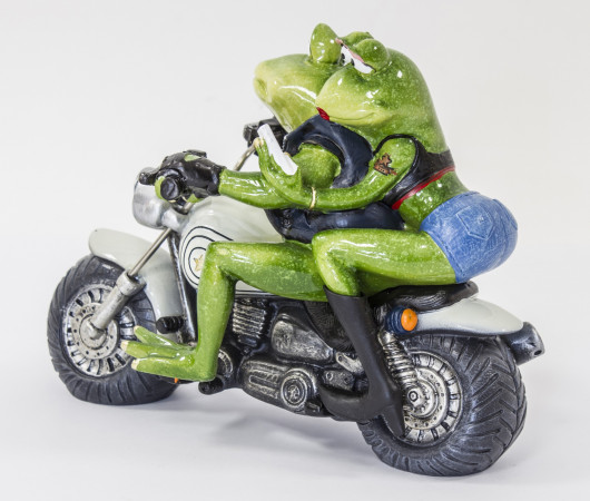 detail Figúrka žaby na motorke GD DESIGN