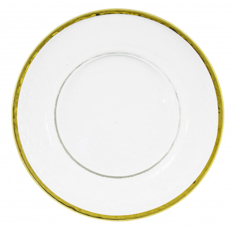 detail Sklenený tanier so zlatým okrajom GD DESIGN