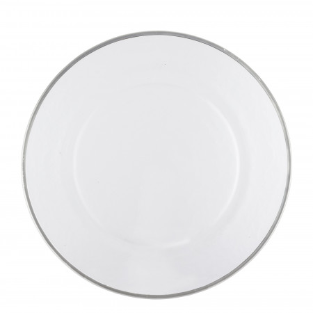 detail Sklenený tanier so strieborným okrajom GD DESIGN