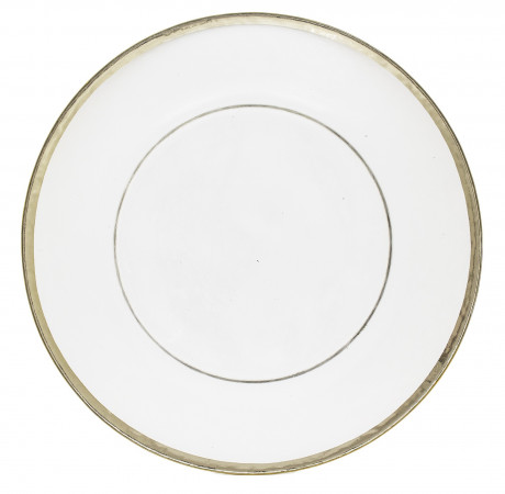 detail Sklenený tanier so strieborným okrajom GD DESIGN