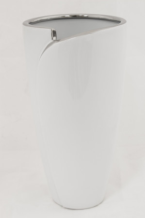 detail Biela váza so strieborným skladom GD DESIGN