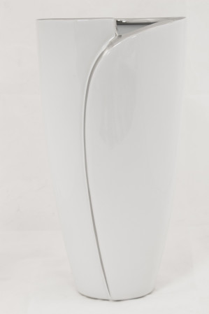 detail Biela váza so strieborným skladom GD DESIGN