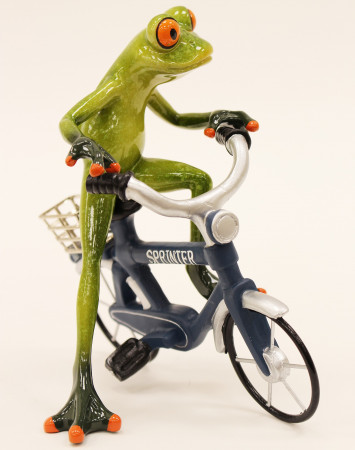 detail Figúrka žaba na bicykli GD DESIGN
