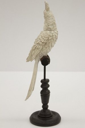 detail Bílý papoušek na stojanu GD DESIGN