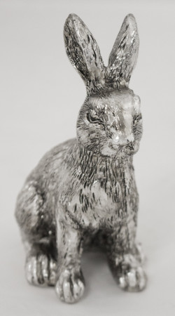 detail Strieborný zajac sa sklopenými ušami GD DESIGN
