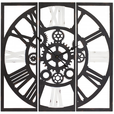 detail Hranaté nástenné hodiny ozubené kolesá GD DESIGN