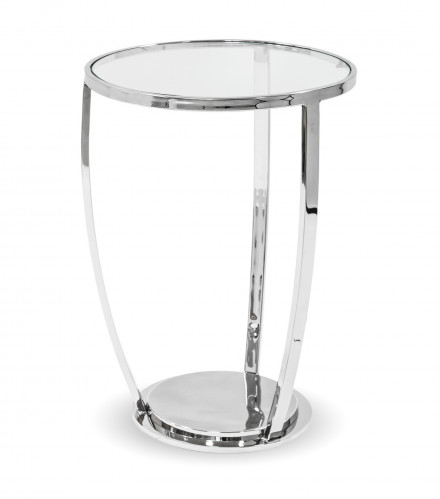 Kovový stolík so sklenenou doskou 