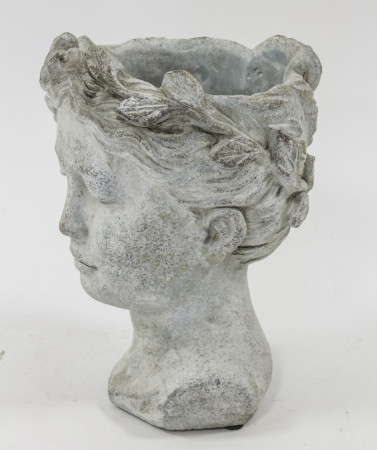 detail Obal na kvetináč hlava z kameniny GD DESIGN