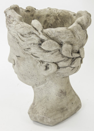 detail Hlava z kameniny obal na kvetináč GD DESIGN