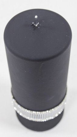 detail Pl Černá křišťálová svíčka Černá velká cylindr GD DESIGN