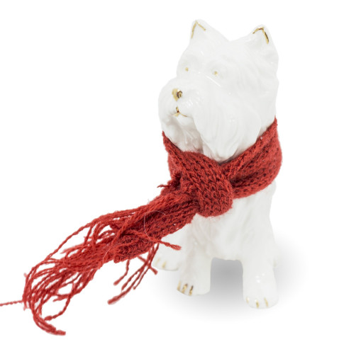 Figúrka pes s červeným šálom