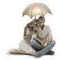 náhled Figúrka sediaceho páru pod dáždnikom zlatá GD DESIGN
