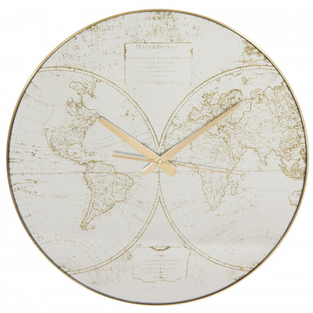 detail Nástěnné hodiny zlatá mapa GD DESIGN