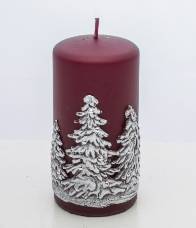 detail Pl vínová. Zimní svíčka. Stromy, váleček. Střední GD DESIGN