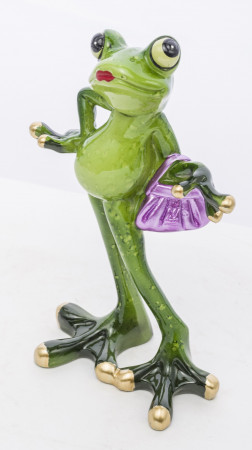 detail Figúrka žabie slečny s kabelkou GD DESIGN