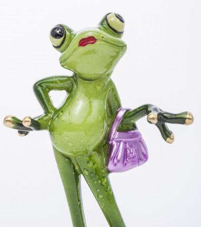 detail Figúrka žabie slečny s kabelkou GD DESIGN