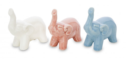 Farebný slon z keramiky žltý, biely, ružový, modrý