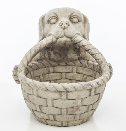 detail Kameninový pes s košíkom GD DESIGN
