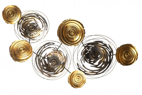 Nástenná dekorácia zlaté kruhy