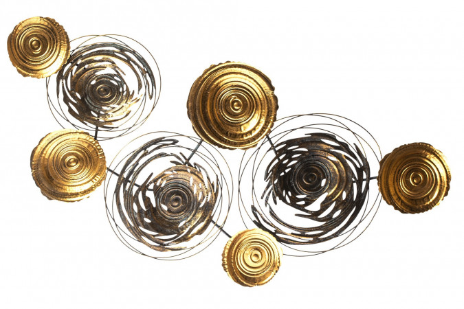 detail Nástenná dekorácia zlaté kruhy GD DESIGN