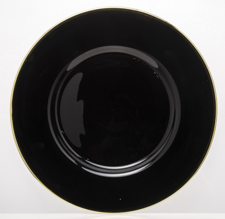 detail Čierny sklenený tanier GD DESIGN