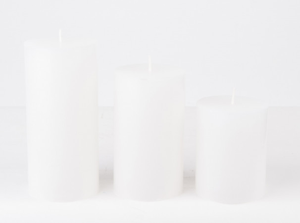 detail Vonná sviečka lino blanco klasická biela valec 3 kusy GD DESIGN