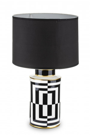 detail Keramická stolná lampa čiernobiela GD DESIGN