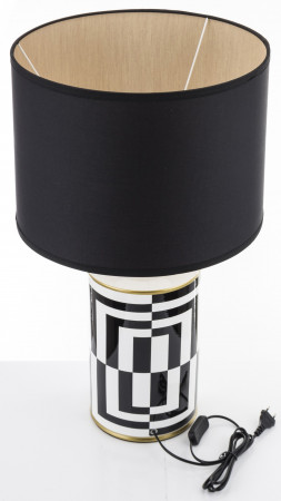 detail Keramická stolná lampa čiernobiela GD DESIGN