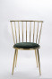 náhled Kovová stolička zlatá so zeleným sedákom GD DESIGN