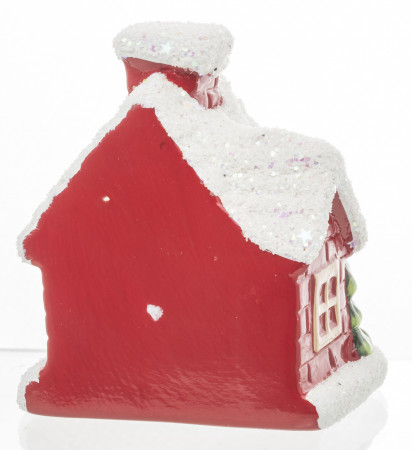 detail Vianočný domček so snehuliakom a svetielkami GD DESIGN