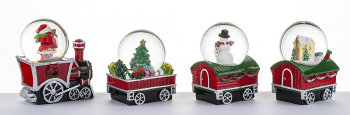 detail Vianočný vlak so snežitkami 4 ks GD DESIGN