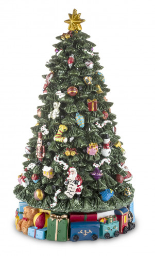 Otočný vianočný stromček s hudobnou skrinkou a LED dekoráciou
