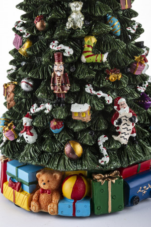detail Otočný vianočný stromček s hudobnou skrinkou a LED dekoráciou GD DESIGN