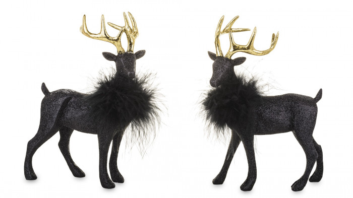 detail Černý jelen se zlatým parožím 1 ks GD DESIGN