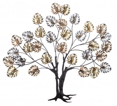 Nástěnná dekorace strom s listy monstera