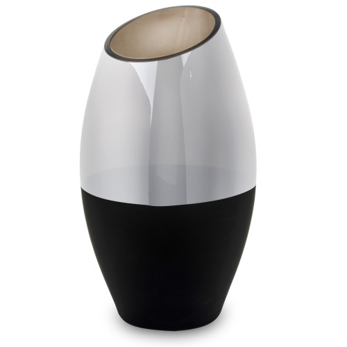 Čierno-strieborná váza sklenená