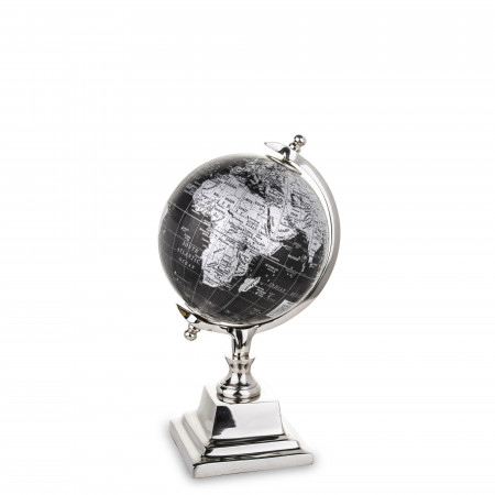 detail Dekorační globus stříbrno-černý GD DESIGN