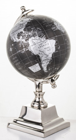 detail Dekorační globus stříbrno-černý GD DESIGN