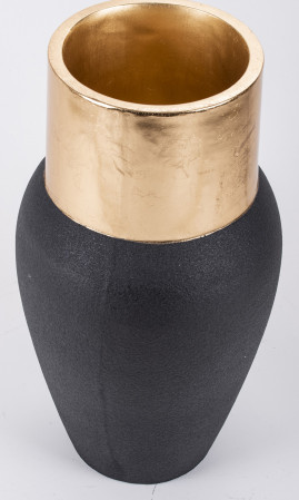detail Čierna váza so zlatým hrdlom GD DESIGN